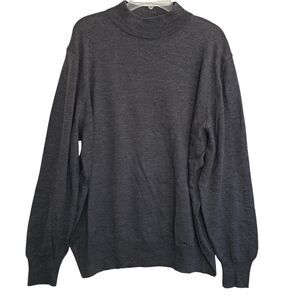 Lord & Taylor Men's XL 100% Pure New Italian Merino Wool Mock Neck Sweater